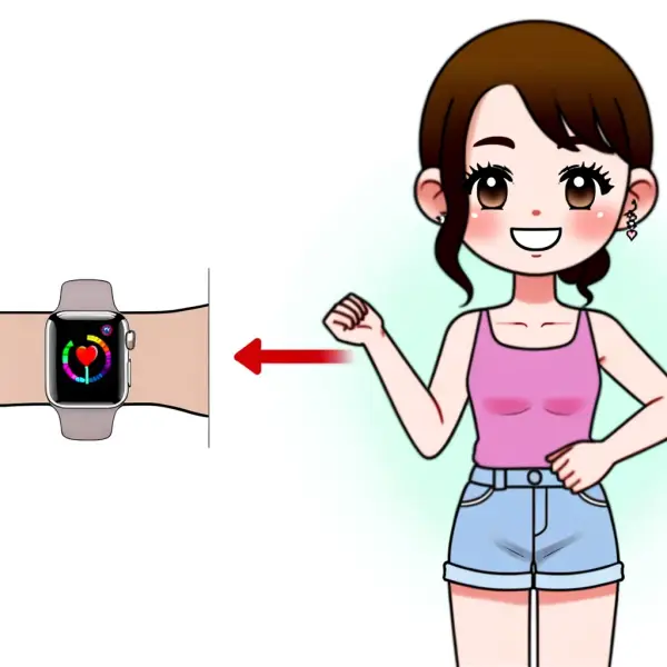 Apple Watchを右手に装着するの画像